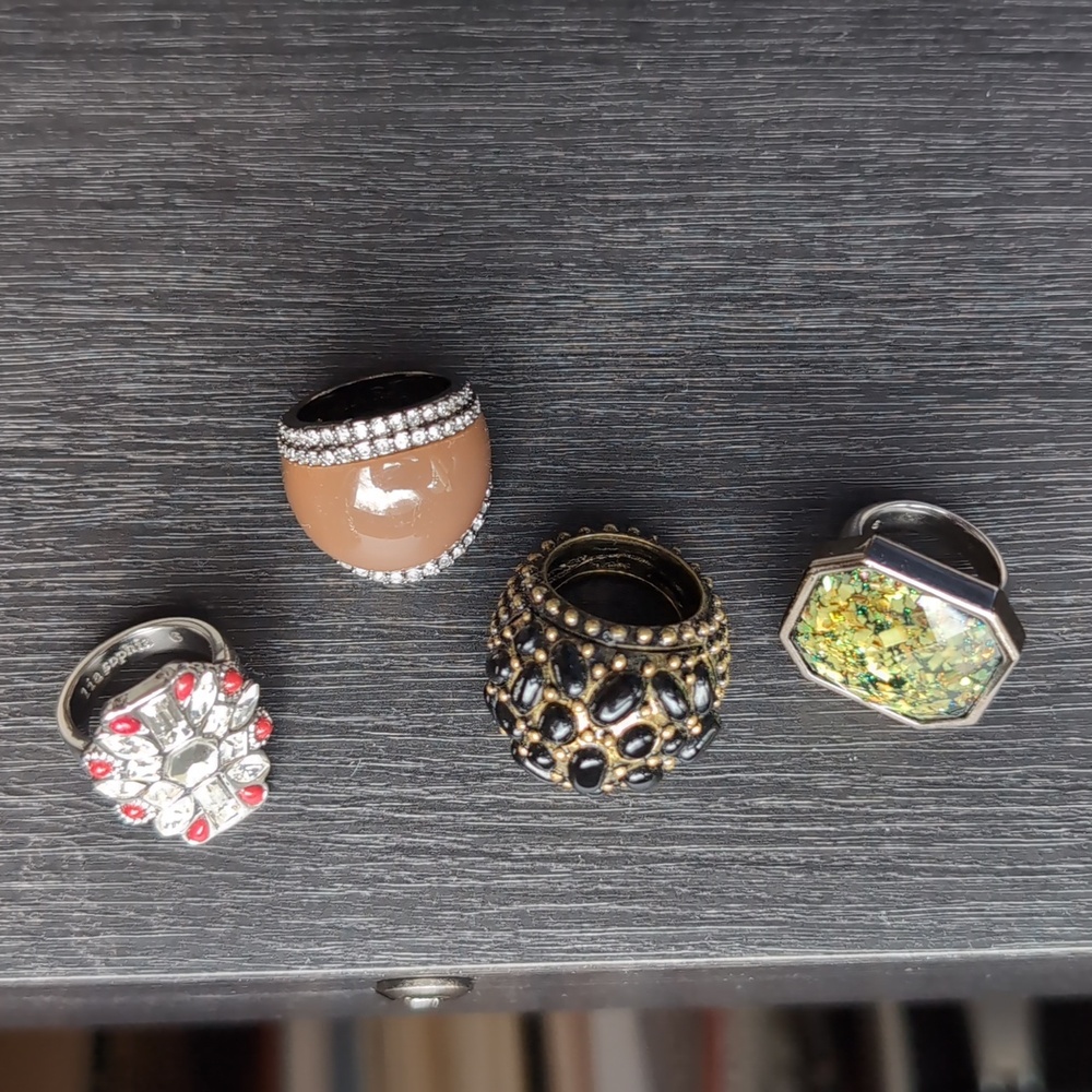 Women's fashion statement Rings, 4 rings